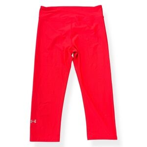 Under Armour Activewear Compression Capri Leggings Women M Medium Neon Orange